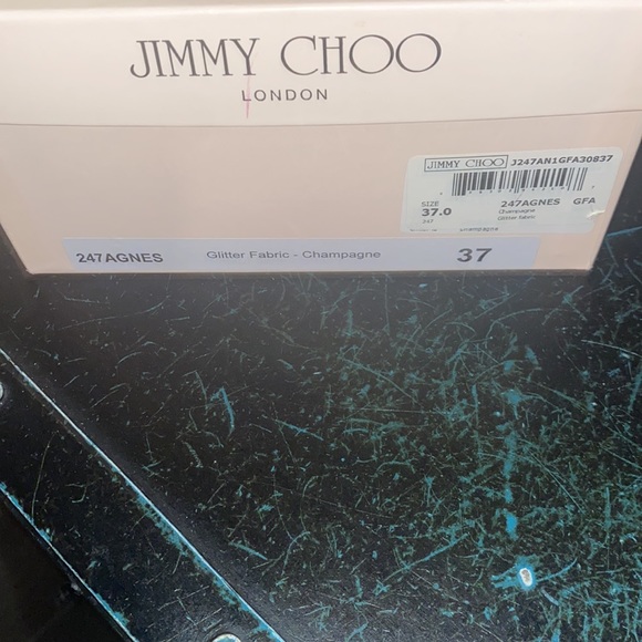 Jimmy Choo glitter fabric champagne pumps with gorgeous mirror heel - Picture 6 of 13